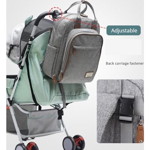 Diaper Bag Backpack For Moms Grey Baby Bag Maternity For Baby Care Nappy Bag Travel Stroller Backpack