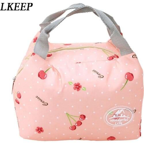 Cooler Lunch Bags For Women Floral Dotted Striped Insulated Thermal Food Picnic Handbags Kids Men Cooler Lunchbox Tote