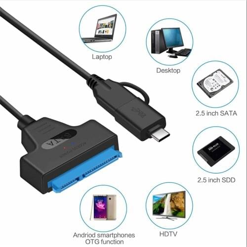 USB SATA Cable Sata Usb 3.0 Adapter Easy Drive Cable 2.5 Inch Computer Hard Drive Cable High-Speed Transmission Hard Drive Cable
