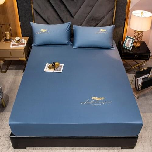 600TC Egyptian Cotton Embroidery Quality Fitted Sheet Bed Sheet Corners With Elastic Band Mattress Cover Twin Queen King size#sw