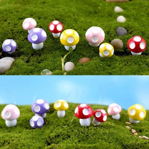 10/20pcs Cute Mini Mushroom Garden Ornament Miniature Plant Pots Fairy Dollhouse