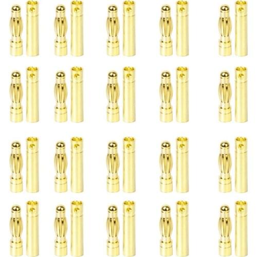 20 Sets of 4mm Banana Plug Motor Electronic Connector Female + Male - Gold F00150-20
