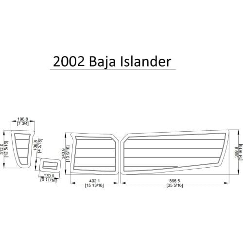 2002 Baja Islander Swim Platform Pad Boat EVA Teak Decking 1/4" 6mm