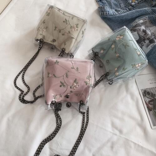 2019 Fashion Women Transparent Handbag Beach Chain Shoulder Bag Clear Jelly Purse Lady Crossbody Bag Messenger Bags For Women