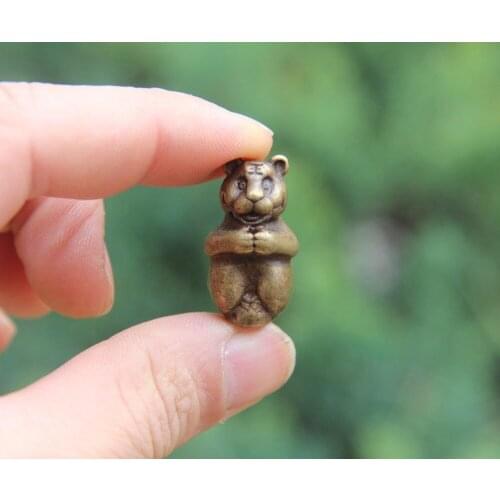 3.5 CM Pure Bronze Counteract Evil Force Beast Chinese Zodiac Animal Tiger Statue