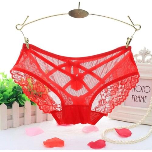 Women Underwear Lace Hollow Out Panties Net Yarnr Briefs Transparent Sexy Underwear Female G-String Thong Lingerie Calcinha