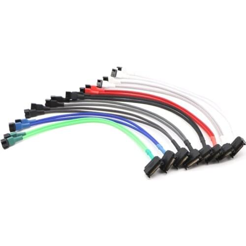 30cm Multicolor Sleeved 12V Sata 15Pin to Dual 3Pin/ 4Pin Fan Adapter Cable