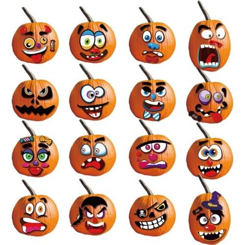 4/8sheets Funny Halloween Pumpkin Grimace Sticker Trick Or Treat Party Decoration Halloween Event Party DIY Expression Stickers