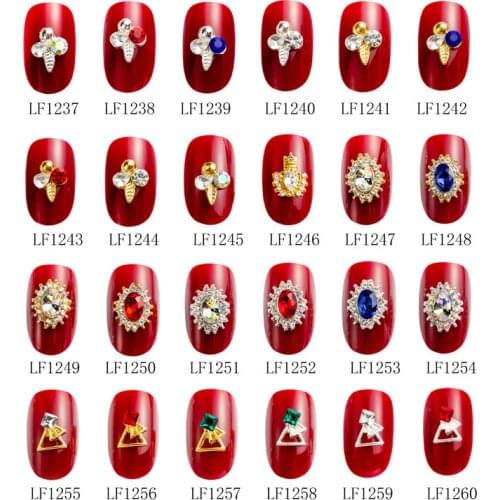 5 Pcs/Bag Metal Alloy Bee Shape 3D Nail Art Ornament Gold Silver Jewelry Gem Pearl Charm Nail Rhinestone DIY Accessories