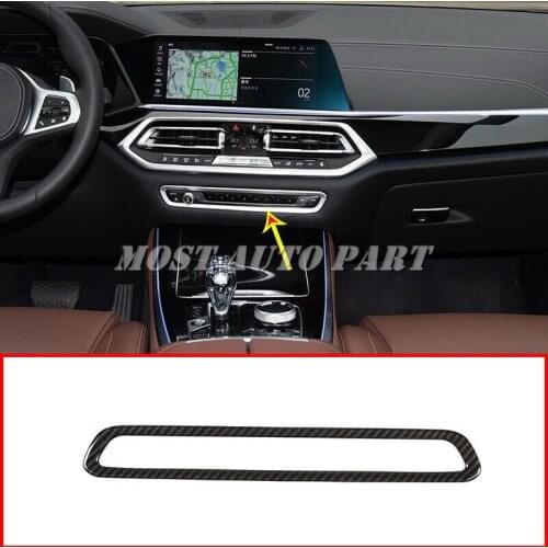 ABS Plastic Carbon Fiber Look Interior Center Console Volume Decoration Frame Trim For BMW X5 G05 2019 1pcs Car Decoration