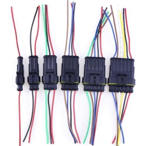 Free shipping 1set Auto wire connector 1P 2P 3P 4P 5P 6P auto connector Male & Female Waterproof Electrical Connector