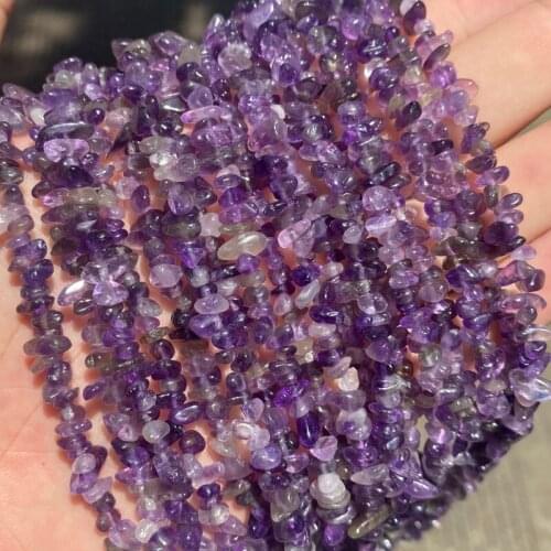 Natural Stone Purple Amethyst Beads 3-5mm 5-8mm 8-12mm Pick Size 80cm Strand Natural Crystal Chip Stone Beads For Jewelry Making