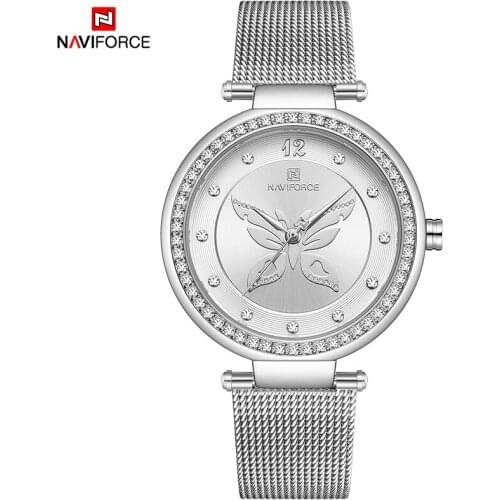 2021 New Hot NAVIFORCE Luxury Brand Womens Fashion Watches Lady Quartz Watch Diamond Simple Wrist Watch Girl Gift Dropshipping