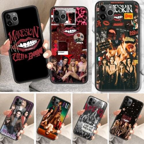 Maneskin Damiano David Phone Case For iphone 5 5S SE 2 6 6S 7 8 11 12 Mini Plus X XS XR Pro Max black fashion shell trend prime