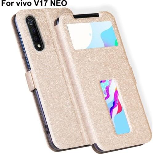 For VIVO V17 NEO Case vivoV17 NEO Front window stand Leather back Cover For VIVO V17NEO phone cases for vivo V 17 neo Flip Case