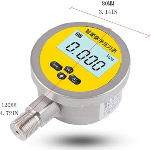 Digital Hydraulic Pressure Gauge 0-60MPa 5 Units 3.15\" Dial for Air Compressor