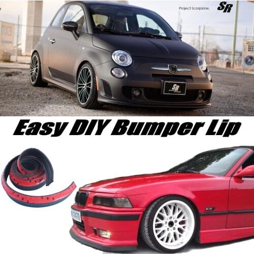 Bumper Lip Deflector Lips For Fiat Abarth 500 500C Front Spoiler Skirt For Car View Tuning / Body Kit / Strip