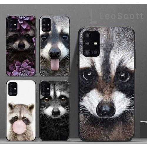 Raccoon Phone Case For Samsung A40 A50 A51 A71 A20E A20S S8 S9 S10 S20 Plus note 20 ultra 4G 5G