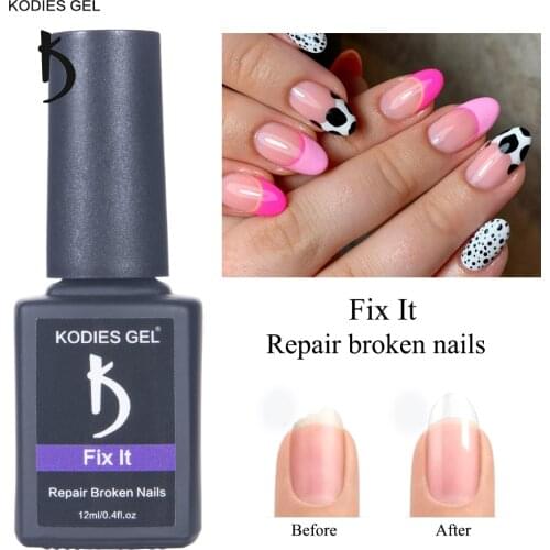 KODIES GEL Fix Nail Gel Polish Semi Permanent UV Builder Poly Gellak 12ML Hard Clear French Extension for Repair Broken Nails