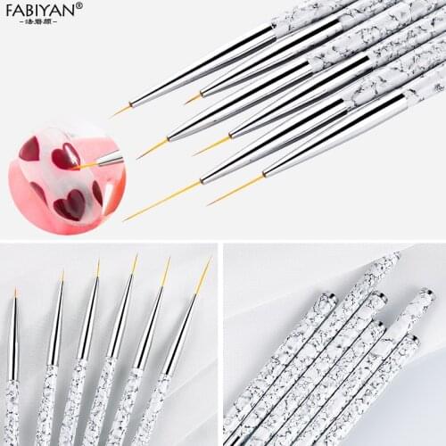 5/7/9mm Nail Art Brush Liner Painting Drawing Pen Aluminum UV Gel Polish Flower Marble Pattern Manicure Tool 3Pcs/Set 11/15/20mm