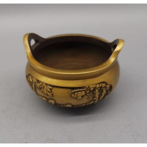 China brass insert Incense burner small crafts statue