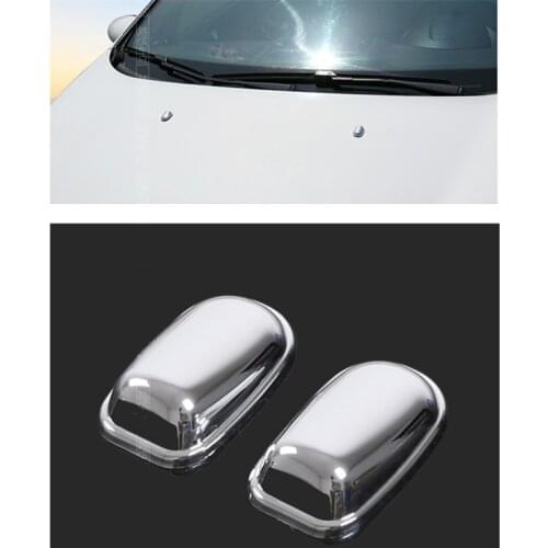 FUNDUOO FOR Ford Fiesta 2009 2010 2011 2012 2013 2014 2015 2pcs ABS CHROME WINDSHIELD WASHER WIPER WATER SPRAY NOZZLE COVER CAPS