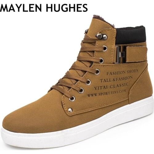 Men Shoes Fashion Warm Autumn Winter Men Boots Autumn Leather Footwear For Man New High Top Canvas Casual Shoes Men sneakers