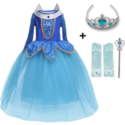 Fancy Beauty Cosplay Girls Dress Children Princess Dresses Birthday Party Dress Up Vestidos Girls Clothing