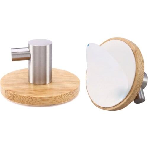 Newest Cute Adhesive Wall Hooks 2019 Stainless Steel Bamboo Hooks Wall Clothes Hanger High Quality Adhesive Hooks Accessrios