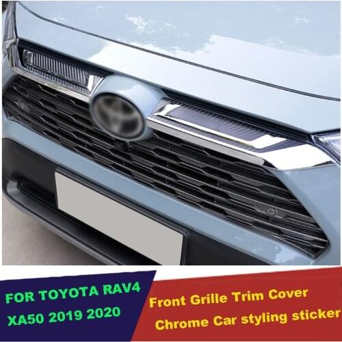 Front Upper Grille Grill Molding Trim Sticker Accessories Car Styling For Toyota Rav4 Rav 4 Limited/LE/XLE/Hybrid 2019 2020