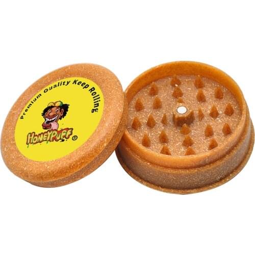 HONEYPUFF plastic herb grinder tobacco spice grinder Three-layer linseed plant material herb grinder 60mm smoking accessories