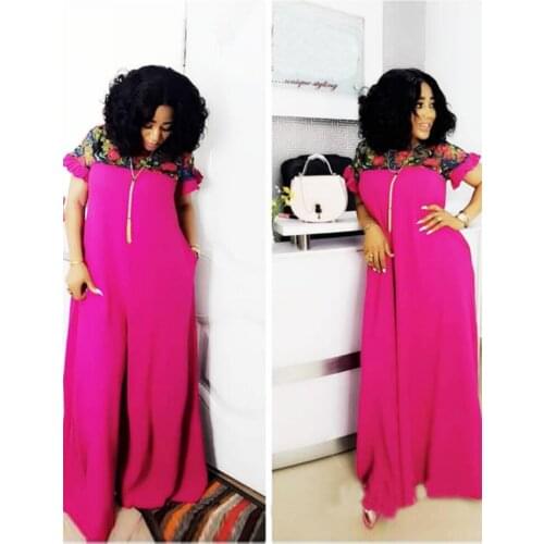 Embroidery Print African Dresses for Women Plus Size Dashiki Patchwork Lace Dubai Long Maxi Dress Femme Robe Vestidos