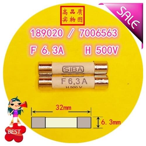 SIBA Fuse 6.3A H 500V 189020 7006563 6.3x32mm Ceramic Fuse Tube