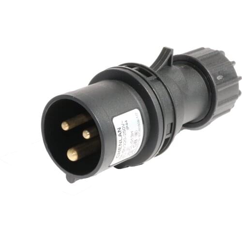 Manufacturer 220V Lighting Stage with 16A-6h3 Hole 2P+E Aviation Waterproof Black Business Plug and Socket