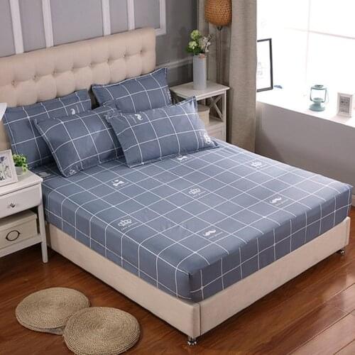 Plaids Mattress Cover for Bed Quilted Fitted Sheet for Single Double Bed XF861-6 (Support Dropshipping)