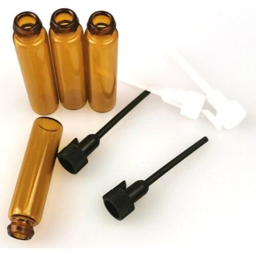 1ML 2ML 3ML Empty Glass Dropper Bottle Amber Refillable Sample Perfume Vials Cosmetic Essential Oil Dropper Bottle 50/100pcs