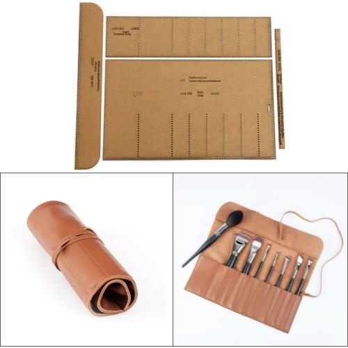DIY Leather Craft Makeup Toolkit Transparent Acrylic Template Pen Case Kraft Paper Pattern DIY Handmade Sewing Stencils Mold