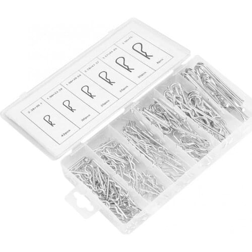 150Pc M1.98-M3.96 Carbon Steel R-type Wave Card Hairpin Latch Bolt Cotter Pin Tractor Hair R Clamp Clip Kit Mechanical Hitch Pin