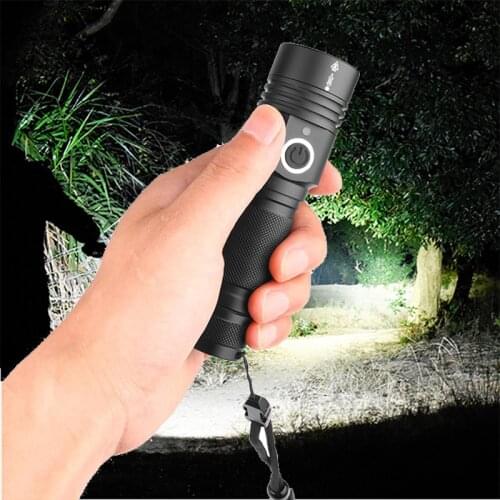 Super bright Xhp50 Led Flashlight Torch USB Rechargeable 18650 Battery Magnet Tail Zoomable Bike Led Cycling Camping Flashlight
