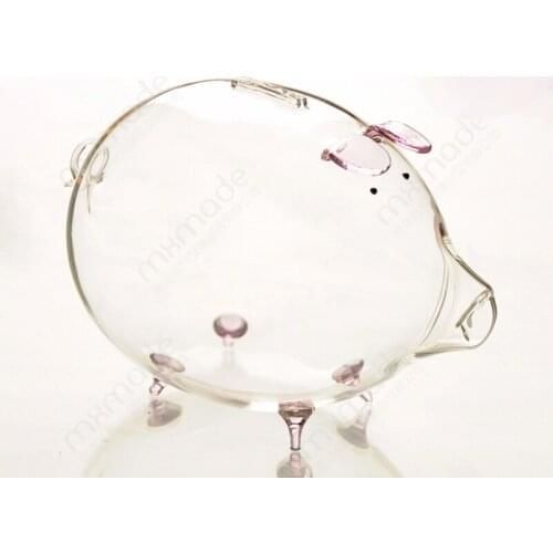 Pig Piggy Bank Money Boxes Coin Saving Box Cute Transparent Glass Souvenir Birthday Gift For Children Kids JU32511