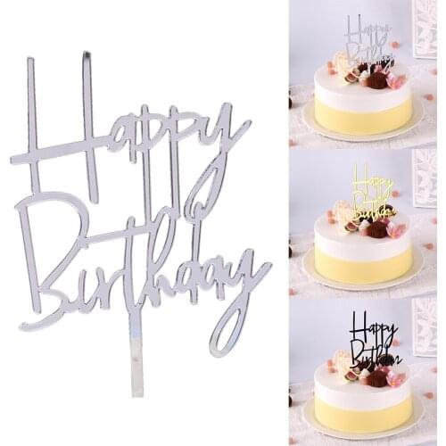Happy Birthday Cupcake Topper Decorative Letter Cupcake Pick Cake Topper Birthday Cake Decor DIY Baking Tool Decorations
