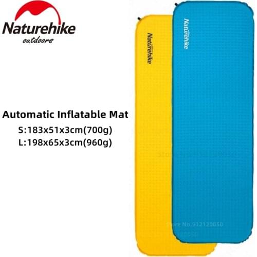 Naturehike New Self-inflating Camping Sleeping Mat Sponge Automatic Inflatable Mat Ultralight Portable Camping Single Person Pad