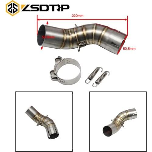 ZSDTRP Motorcycle Exhaust Pipe Z900 Link Pipe Slip-On For Kawasaki Z900 Middle Pipe With 51mm Exhaust Muffler Set