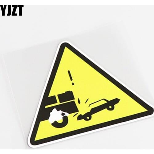 YJZT 11.8CM*10.2CM Warning Mark Accident-prone Section Car Sticker Decal PVC Decoration 13-0741