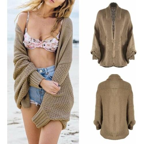 Ladies Jumper Cardigan Outwear Coat Long Sleeve Oversized Loose Knitted Sweater Comfortable Simple Fashion Solid Color 2020 Hot