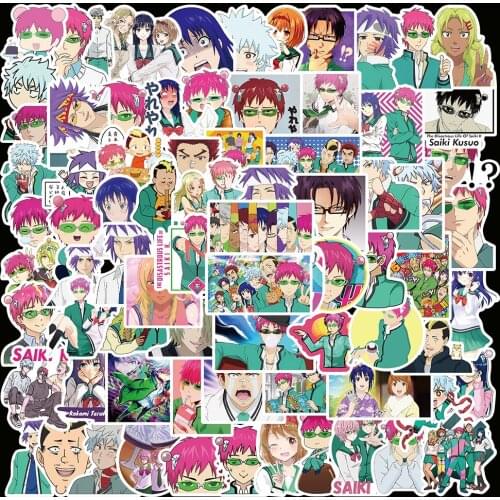 10/50/100pcs Cartoon Anime saiki k Graffiti Sticker for Car Skateboard Guitar Luggage Notebook Laptop DIY decals Waterproof Toy
