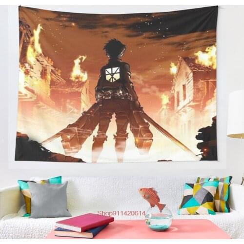 Attack On Titan 3 tapestry wall decoration Mandala tapestry witchcraft Bohemian Hippie home decoration yoga mat