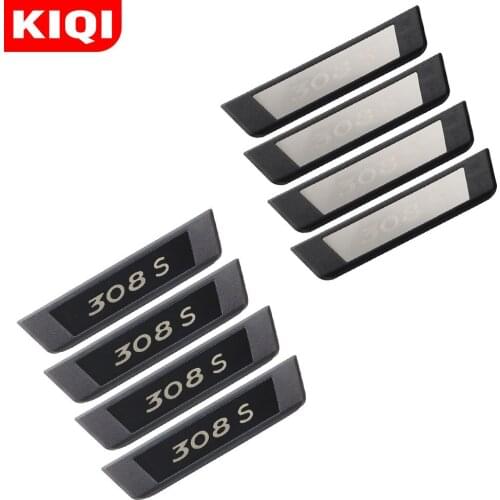 4Pcs/Set Accessories Fit for Peugeot 308 308s Car Door Sill Scuff Plate Welcome Pedal Car Styling