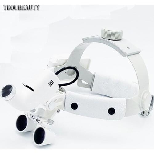 5W Oral Headlamp 2.5X Magnifying Glass Super Bright LED Spotlight Dental Special Surgery Magnifying Glass (Used Globall90V-240V)