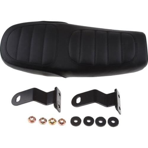 63cm Motorcycle Cafe Racer Vintage Seat Flat Brat Saddle Cushion Retro Comfortable Replacement Seat Saddle Black